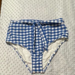 Gianni Bini Blue Gingham Swim Bottoms! Size Large!